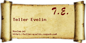 Teller Evelin névjegykártya